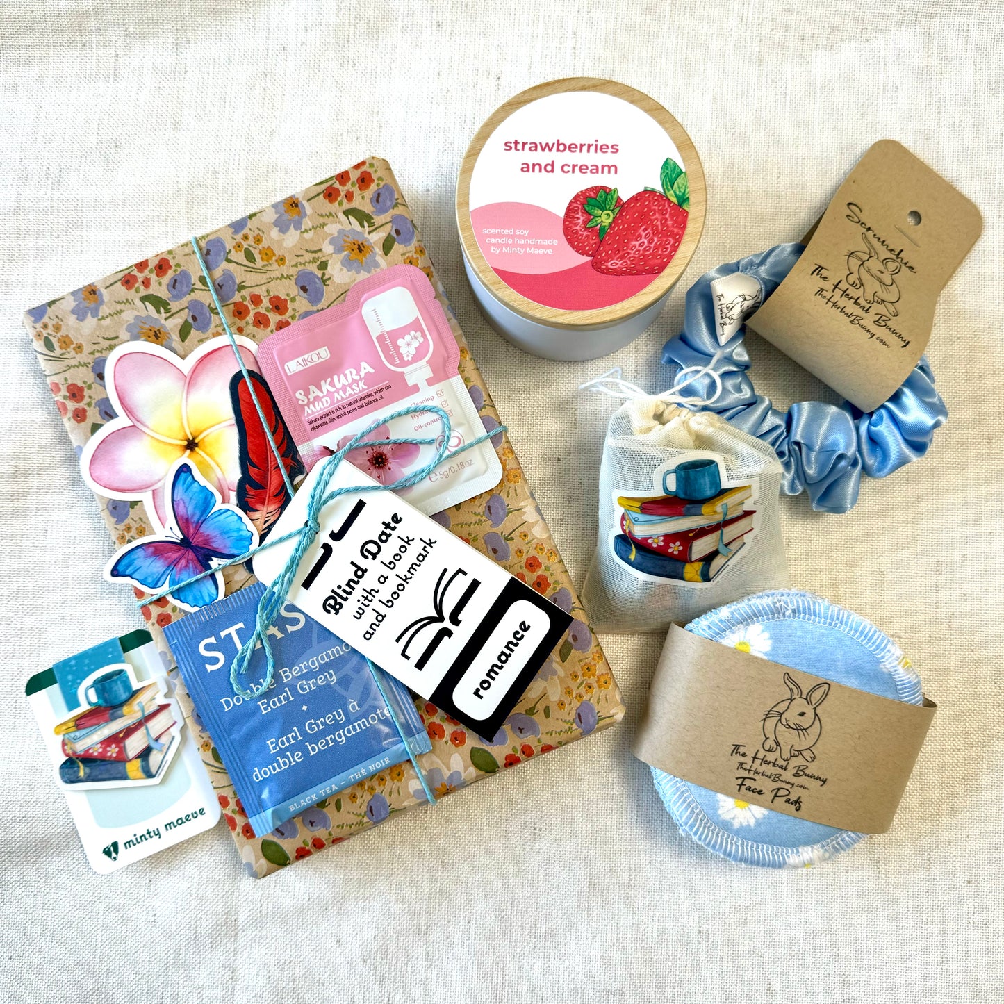 Summer Love Blind Date Book Box with Bookmarks and Bookish Goodies