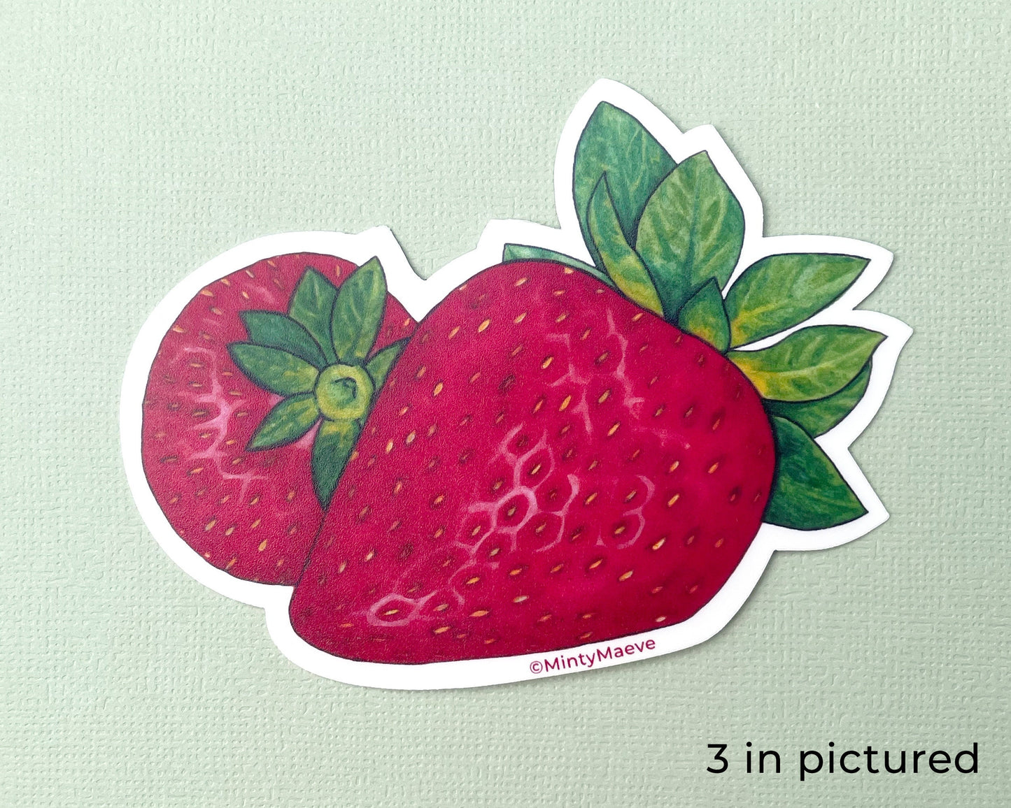 Strawberry Waterproof Sticker