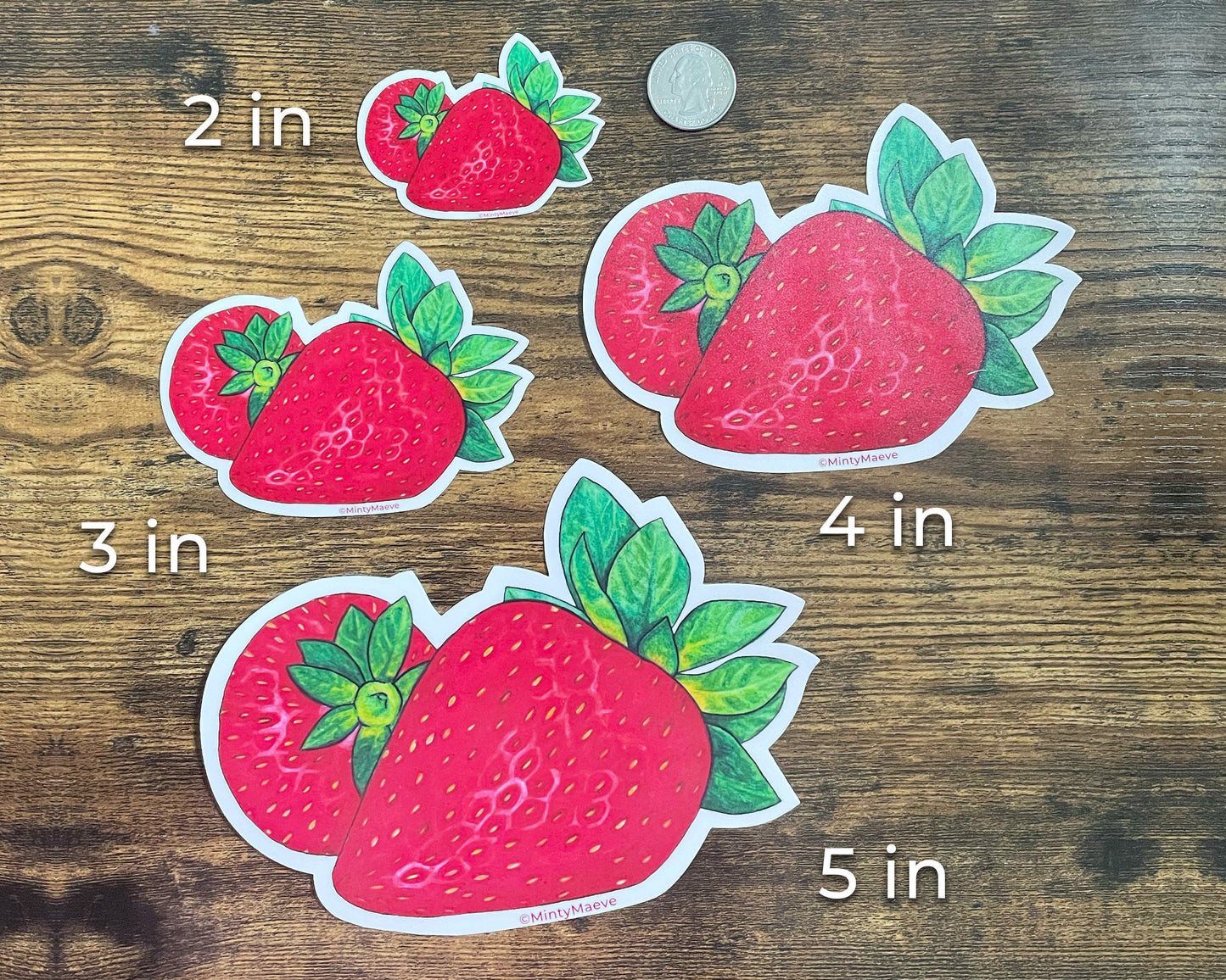 Strawberry Waterproof Sticker