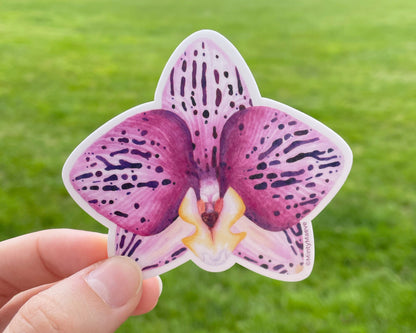 Pink Orchid Waterproof Sticker