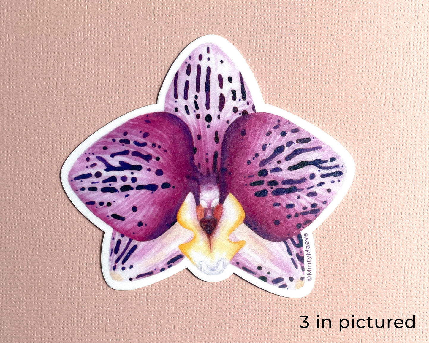 Pink Orchid Waterproof Sticker