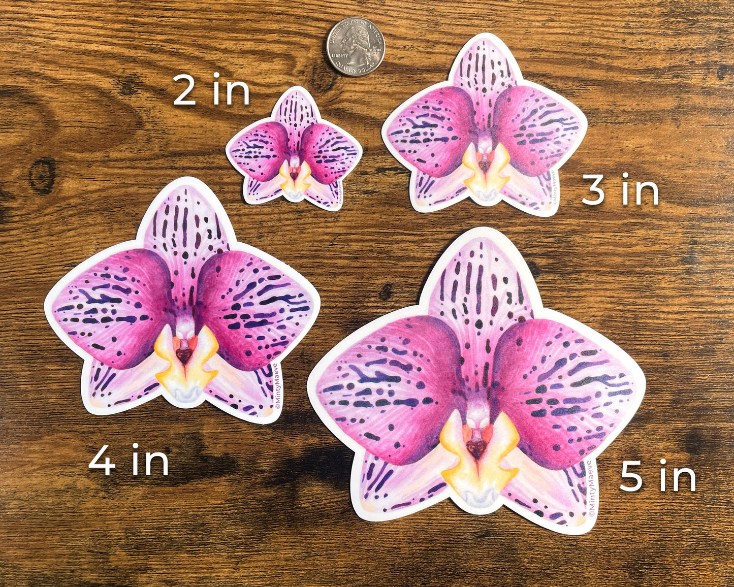 Pink Orchid Waterproof Sticker