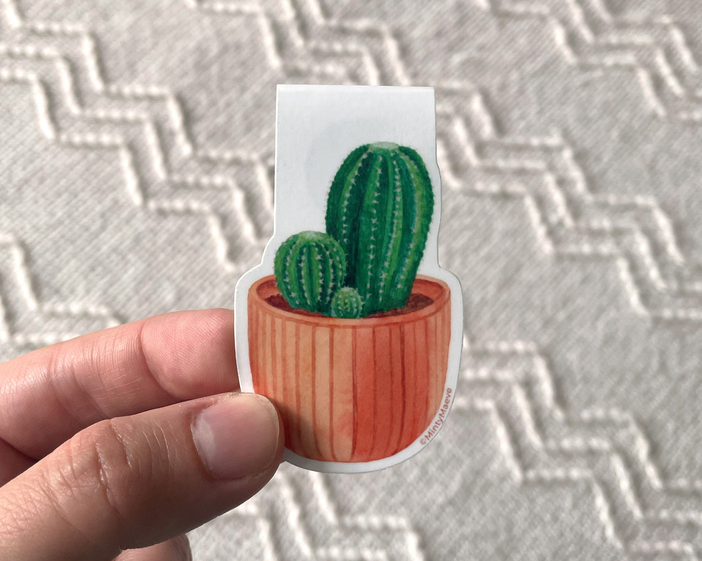 Cactus in Pot Magnetic Bookmark