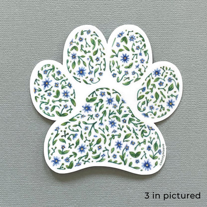 Floral Paw Print Sticker