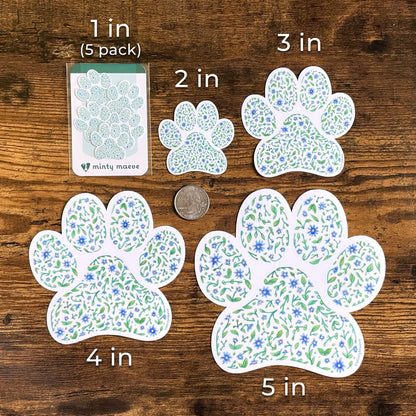 Floral Paw Print Sticker