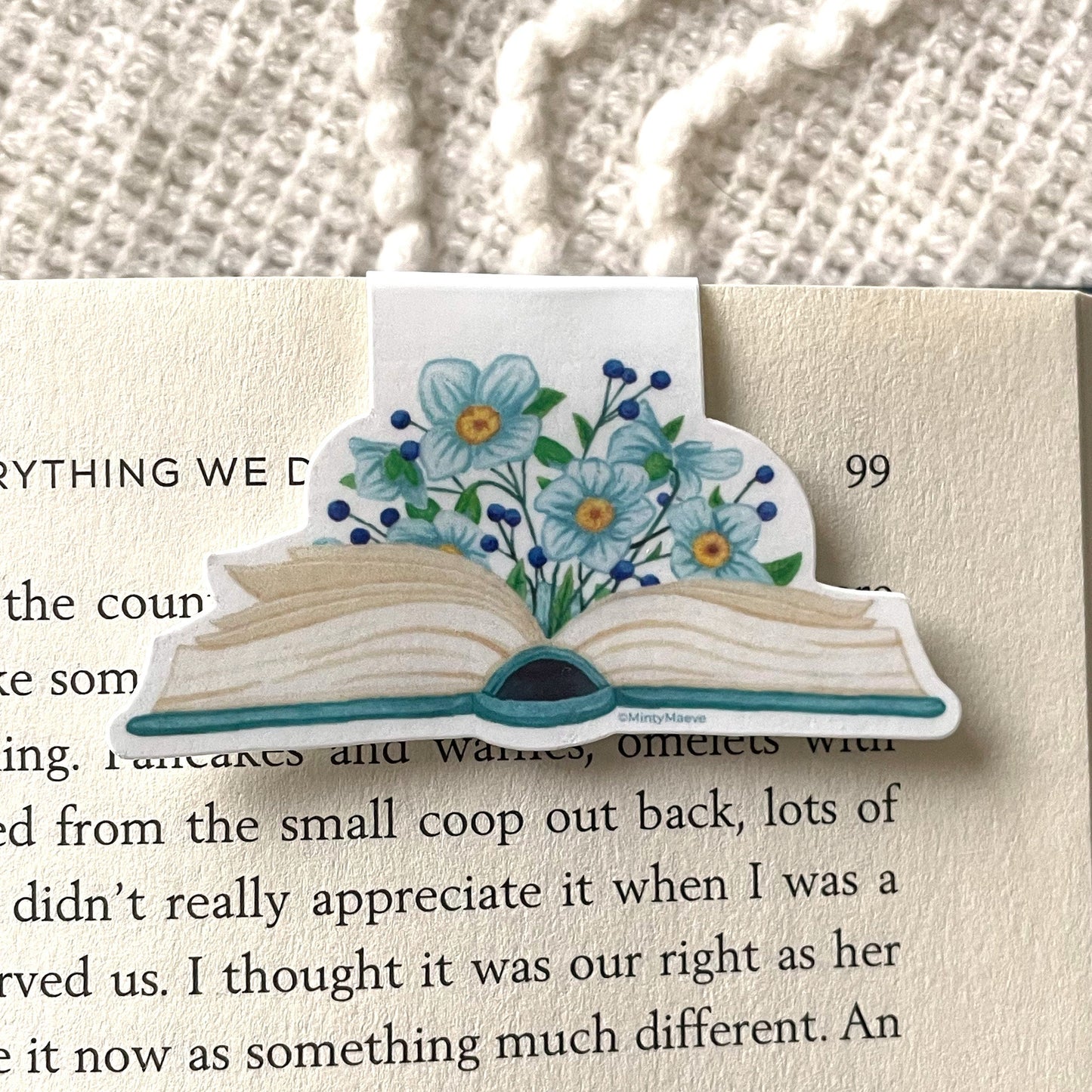 Floral Book Magnetic Bookmark