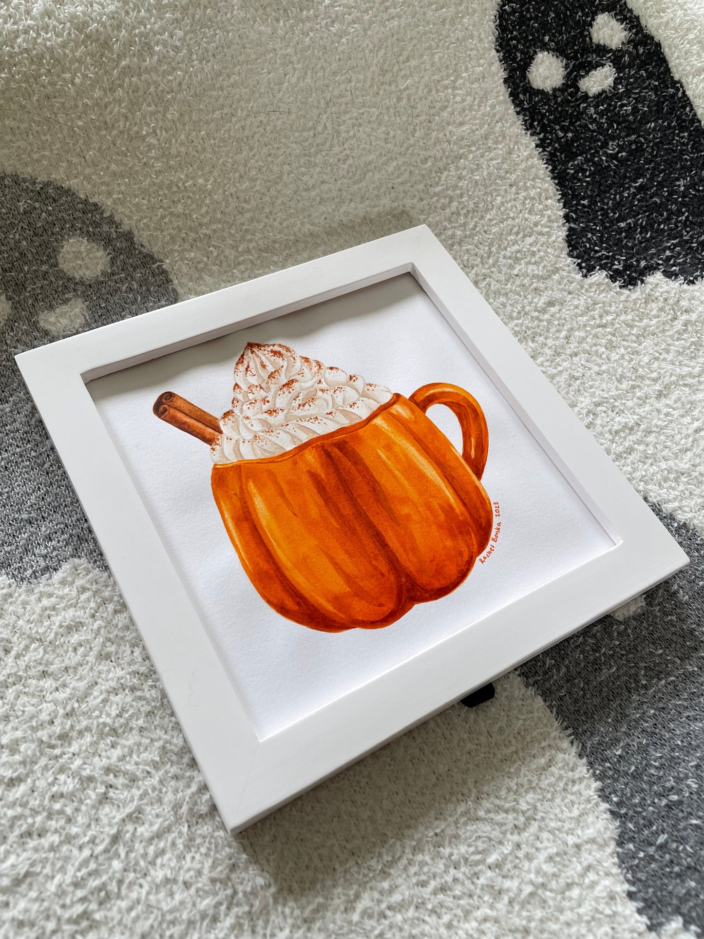 Pumpkin Spice Latte Original Watercolor Painting