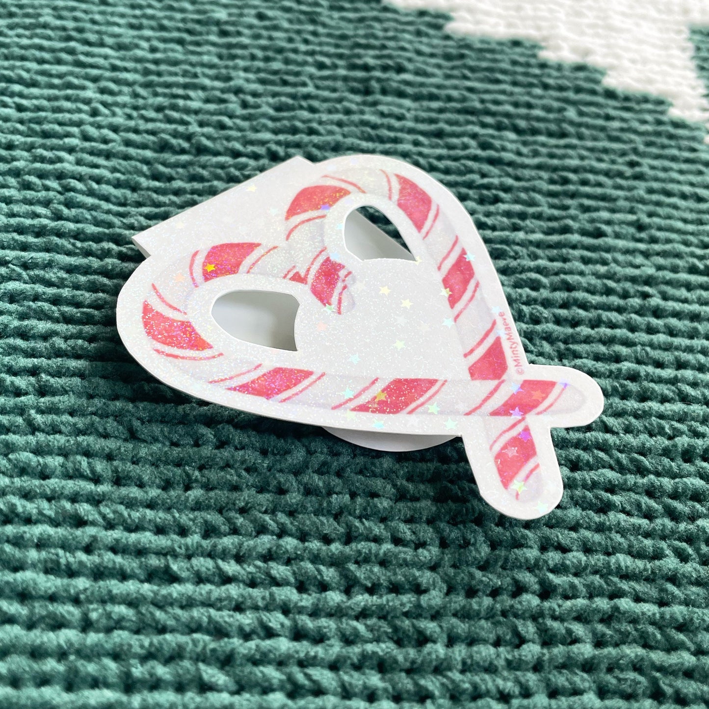 Red Candy Cane Heart Magnetic Bookmark