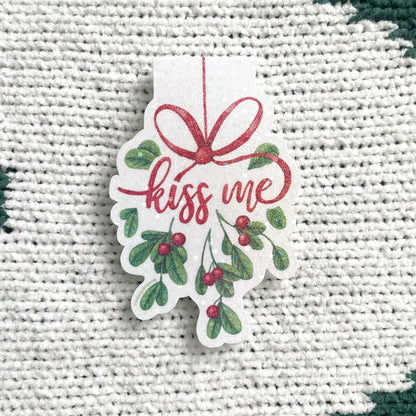 Kiss Me Under Mistletoe Magnetic Bookmark