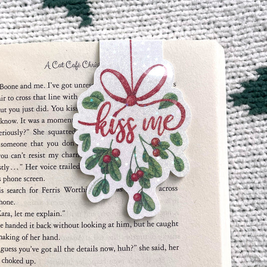 Kiss Me Under Mistletoe Magnetic Bookmark