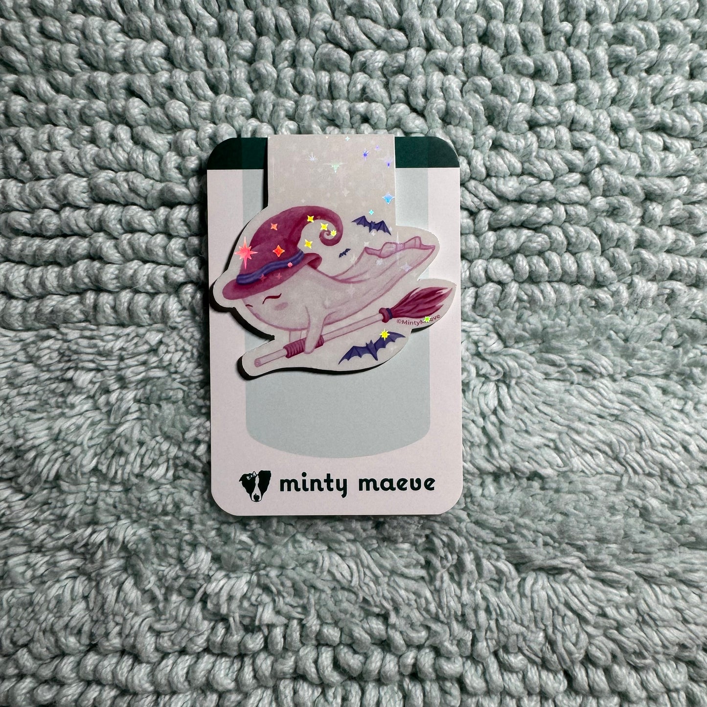 Pink Ghost Witch Magnetic Bookmark