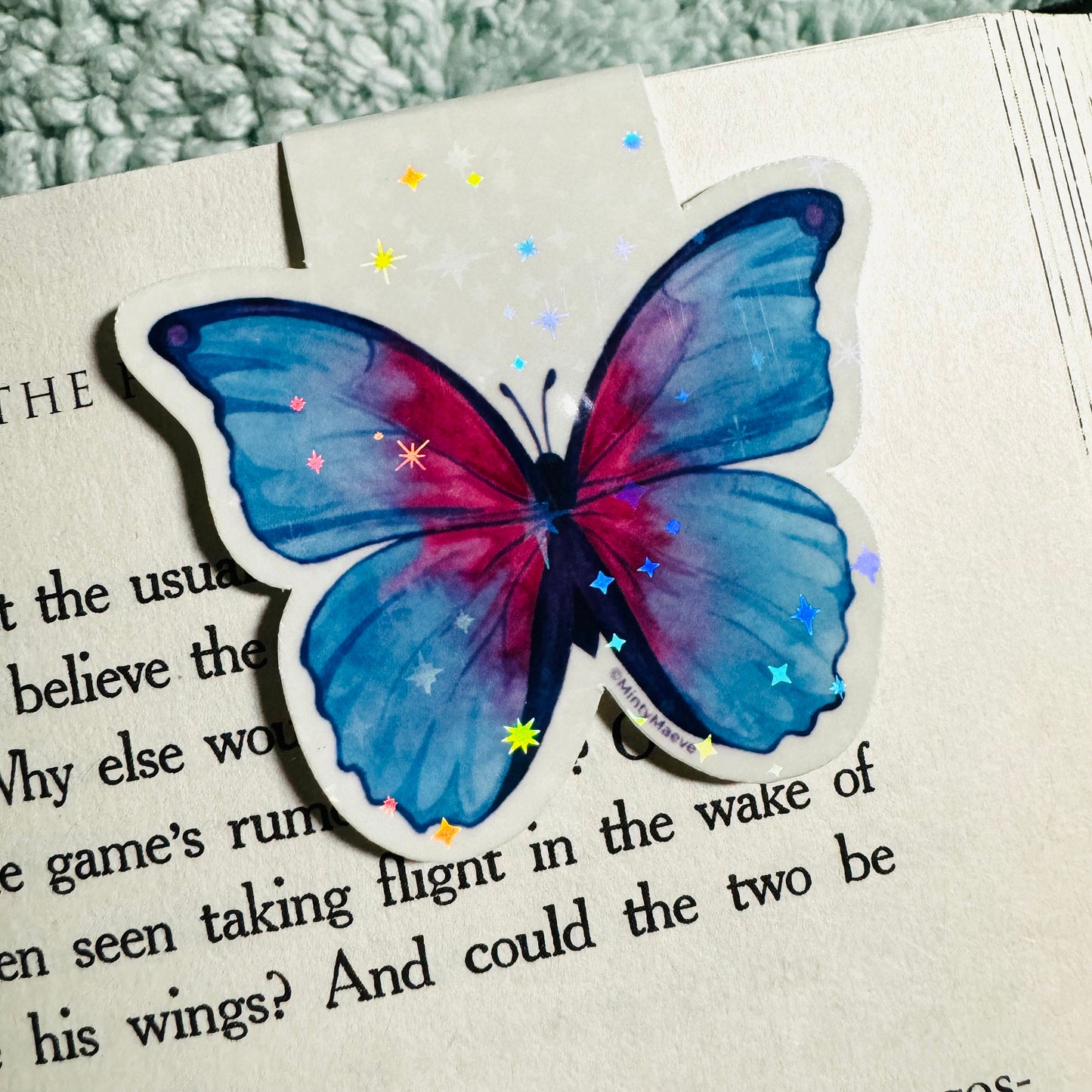 Blue Butterfly Magnetic Bookmark