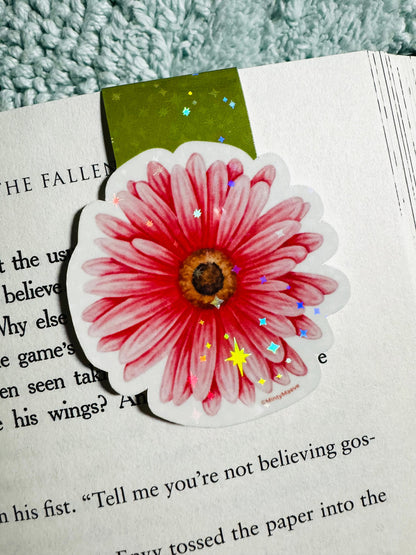 Pink Gerbera Daisy Magnetic Bookmark